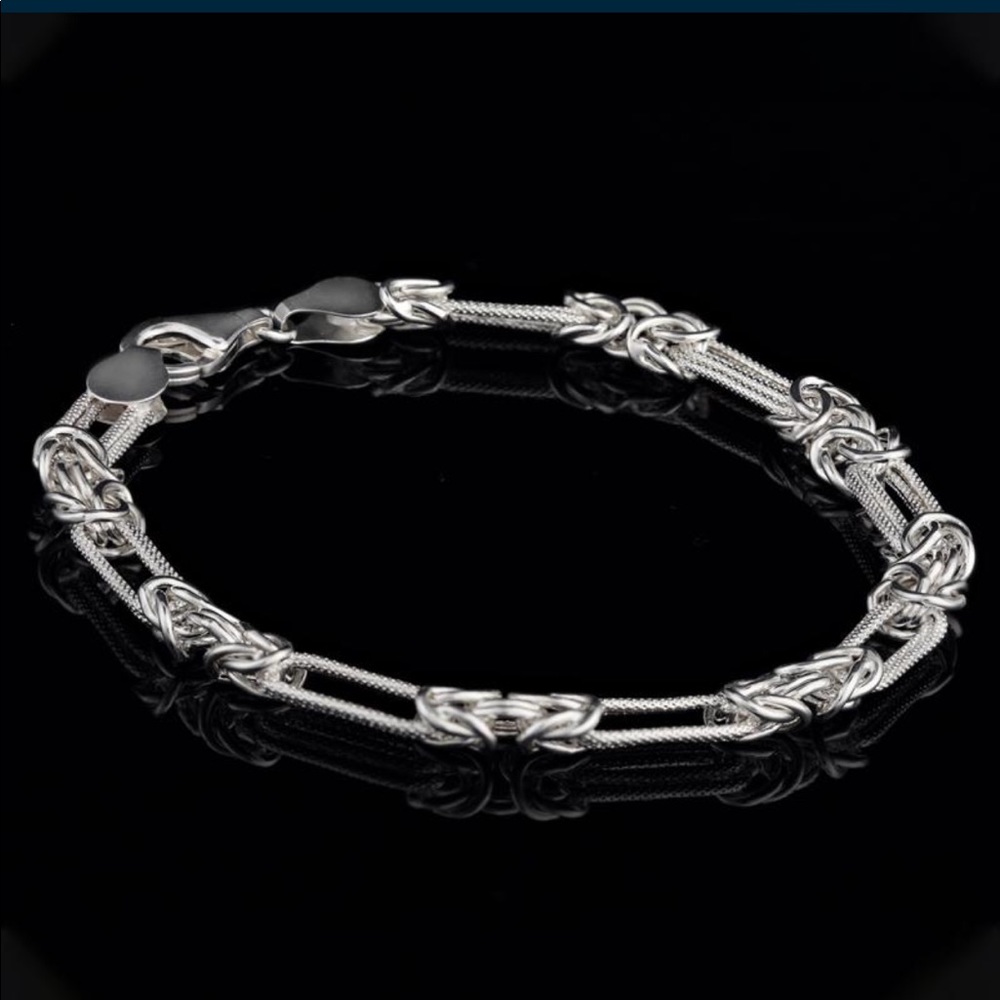Prima Sterling Silver Bracelet Byzantine Figaro